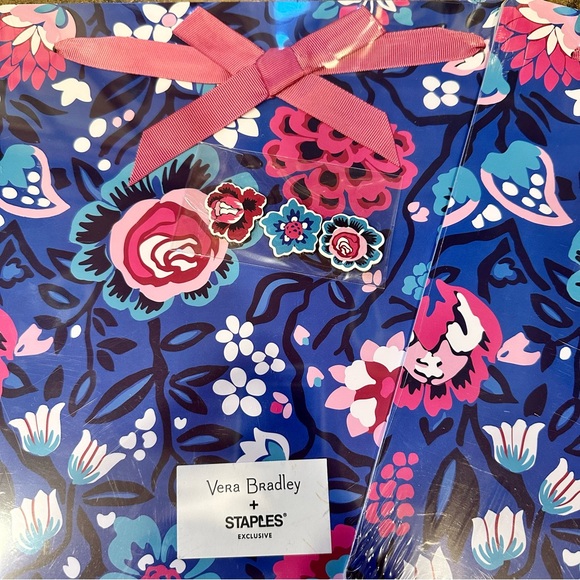 NWT! Set of 2 Vera Bradley Hanging Bloom Berry Floral Magnetic Memo Board - Picture 2 of 4